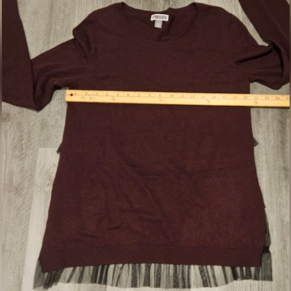 Chelsea28 Tulle Ruffle Back Top. - Picture 5 of 9